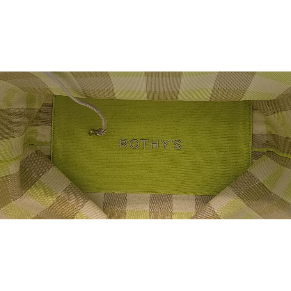 Rothy's The Lightweight Tote Bag in Citrus Gingham Plaid Neon Yellow - Picture 4 of 6
